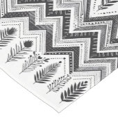 Minimalistische zwart-wit geometrische bladtafel R Medium Tafelloper (Hoek)