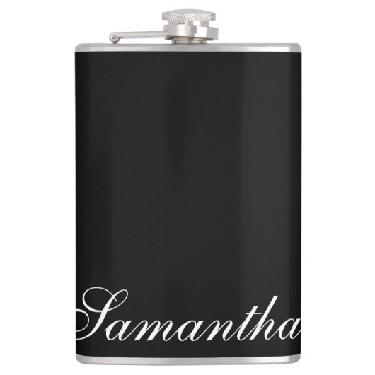 Minimalistische zwart-wit gepersonaliseerde heupfl heupfles (Voorkant)