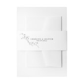 Minimalistische zwart-wit geschetste bloemenbruilo uitnodigingen wikkel (Voorkant Voorbeeld)