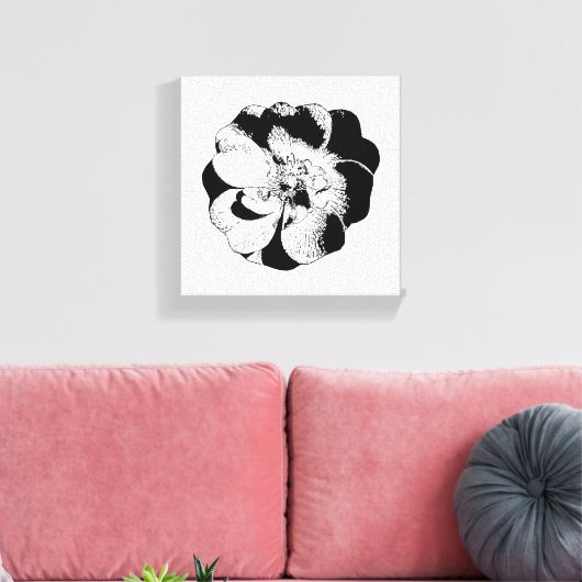 Minimalistische zwart-wit gestrekte canvasprint canvas afdruk (Insitu (Woonkamer))