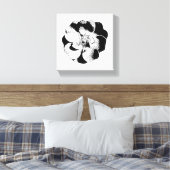 Minimalistische zwart-wit gestrekte canvasprint canvas afdruk (Insitu (Slaapkamer))