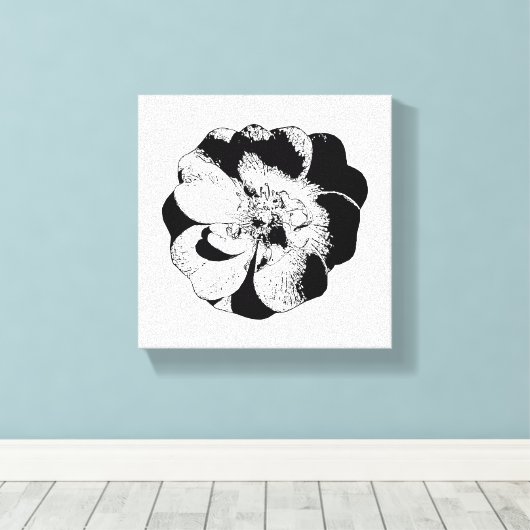 Minimalistische zwart-wit gestrekte canvasprint canvas afdruk (Insitu (Houten vloer))