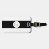 Minimalistische Zwart, Wit, Goud Duidelijke Basisn Bagagelabel (Voorkant horizontaal)