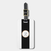 Minimalistische Zwart, Wit, Goud Duidelijke Basisn Bagagelabel (Voorkant verticaal)