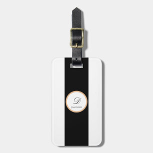 Minimalistische Zwart, Wit, Goud Duidelijke Basisn Bagagelabel