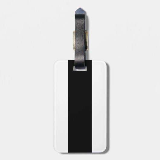Minimalistische Zwart, Wit, Goud Duidelijke Basisn Bagagelabel (Achterkant verticaal)