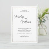 Minimalistische zwart wit goud streepjeslijn Bruil Kaart (Staand voorkant)