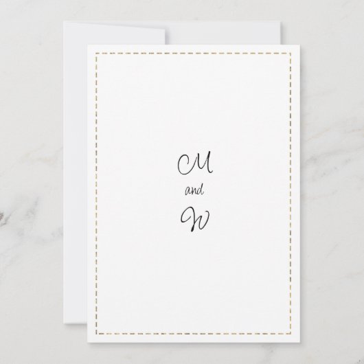 Minimalistische zwart wit goud streepjeslijn Bruil Kaart (Achterkant)