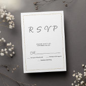 Minimalistische zwart wit goud streepjeslijn RSVP