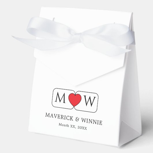 Minimalistische zwart-wit grote tent bedankdoosjes (Voorkant)