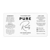 Minimalistische zwart-wit haarolie druppelfles etiket (Voorkant)