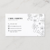 Minimalistische zwart-wit haarstyliste kapsalon visitekaartje (Voorkant)