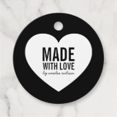 Minimalistische Zwart & Wit Hart Met Liefde Labels (Voorkant)