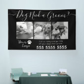 Minimalistische zwart-wit hondenverzorging spandoek (Beurs)