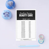 Minimalistische zwart-wit ingelijste prijslijst flyer (Enkel)