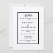 Minimalistische zwart-wit islamitische bruiloft kaart (Voorkant)