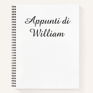 Minimalistische zwart-wit Italiaanse Appunti-notit Notitieboek