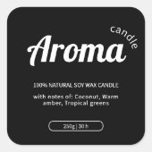 Minimalistische zwart-wit kaarsenetiketten Sticker (Voorkant)