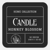 Minimalistische zwart-wit kaarsenetiketten Sticker (Voorkant)