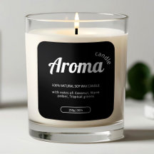 Minimalistische zwart-wit kaarsenetiketten Sticker