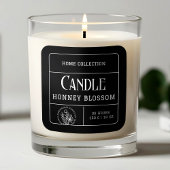 Minimalistische zwart-wit kaarsenetiketten Sticker