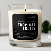 Minimalistische zwart-wit kaarslabelstickers vierkante sticker