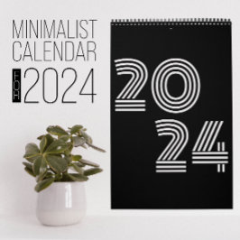 Minimalistische zwart-wit kalender