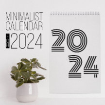 Minimalistische zwart-wit kalender