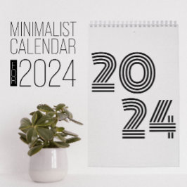 Minimalistische zwart-wit kalender