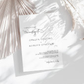 Minimalistische zwart-wit kalligrafie Chic Wedding Kaart