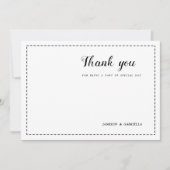 Minimalistische zwart-wit kalligrafie Dank U Kaart (Voorkant)