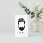 Minimalistische zwart-wit kapperszaak visitekaartje (Staand voorkant)