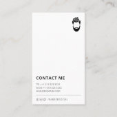 Minimalistische zwart-wit kapperszaak visitekaartje (Achterkant)