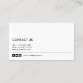 Minimalistische zwart-wit kapperszaak visitekaartje (Achterkant)