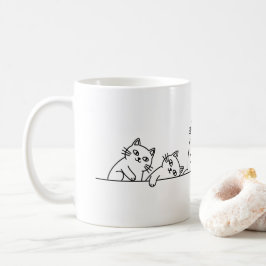 Minimalistische zwart-wit kattenliefhebber koffiek koffiemok