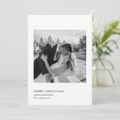Minimalistische zwart-wit kerstfoto feestdagenkaart (Staand voorkant)