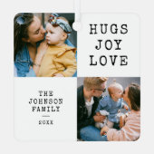 Minimalistische zwart-wit kerstvakantie metalen ornament (Achterkant)