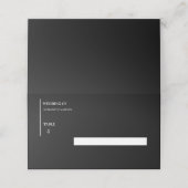 Minimalistische zwart-wit klassieke bruiloft plaatskaartje (Buitenkant ongevouwen)