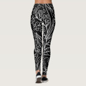 Minimalistische zwart-wit l Workout Leggings (Achterkant)