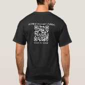 Minimalistische zwart-wit Logo QR notarismarketing T-shirt (Achterkant)