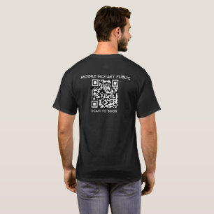 Minimalistische zwart-wit Logo QR notarismarketing T-shirt