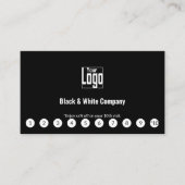 Minimalistische zwart-wit Logo Social Media QR-cod Klantenkaartje (Voorkant)