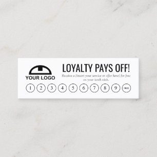 Minimalistische zwart-wit Loyalty Punch Kaart Logo