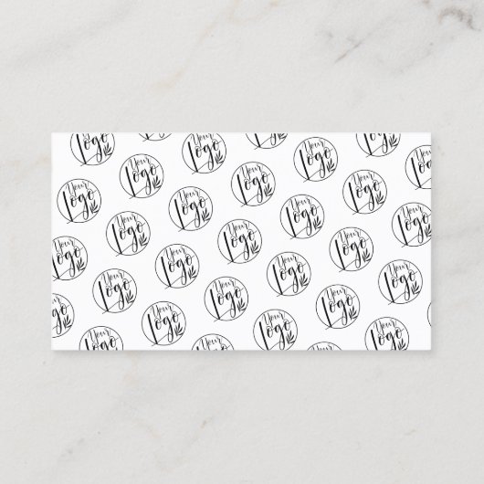 Minimalistische zwart-wit make-up logo visitekaartje (Achterkant)