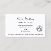 Minimalistische zwart-wit make-up logo visitekaartje (Voorkant)