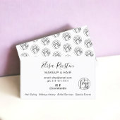 Minimalistische zwart-wit make-up logo visitekaartje