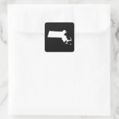 Minimalistische zwart-wit Massachusetts Vierkante Sticker (Tas)