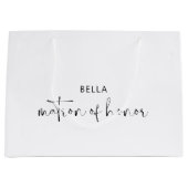 Minimalistische zwart-wit matron van eer groot cadeauzakje (Voorkant)