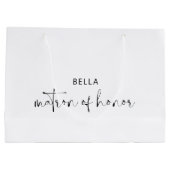 Minimalistische zwart-wit matron van eer groot cadeauzakje (Achterkant)