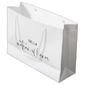 Minimalistische zwart-wit matron van eer groot cadeauzakje (Voorkant Gekanteld)